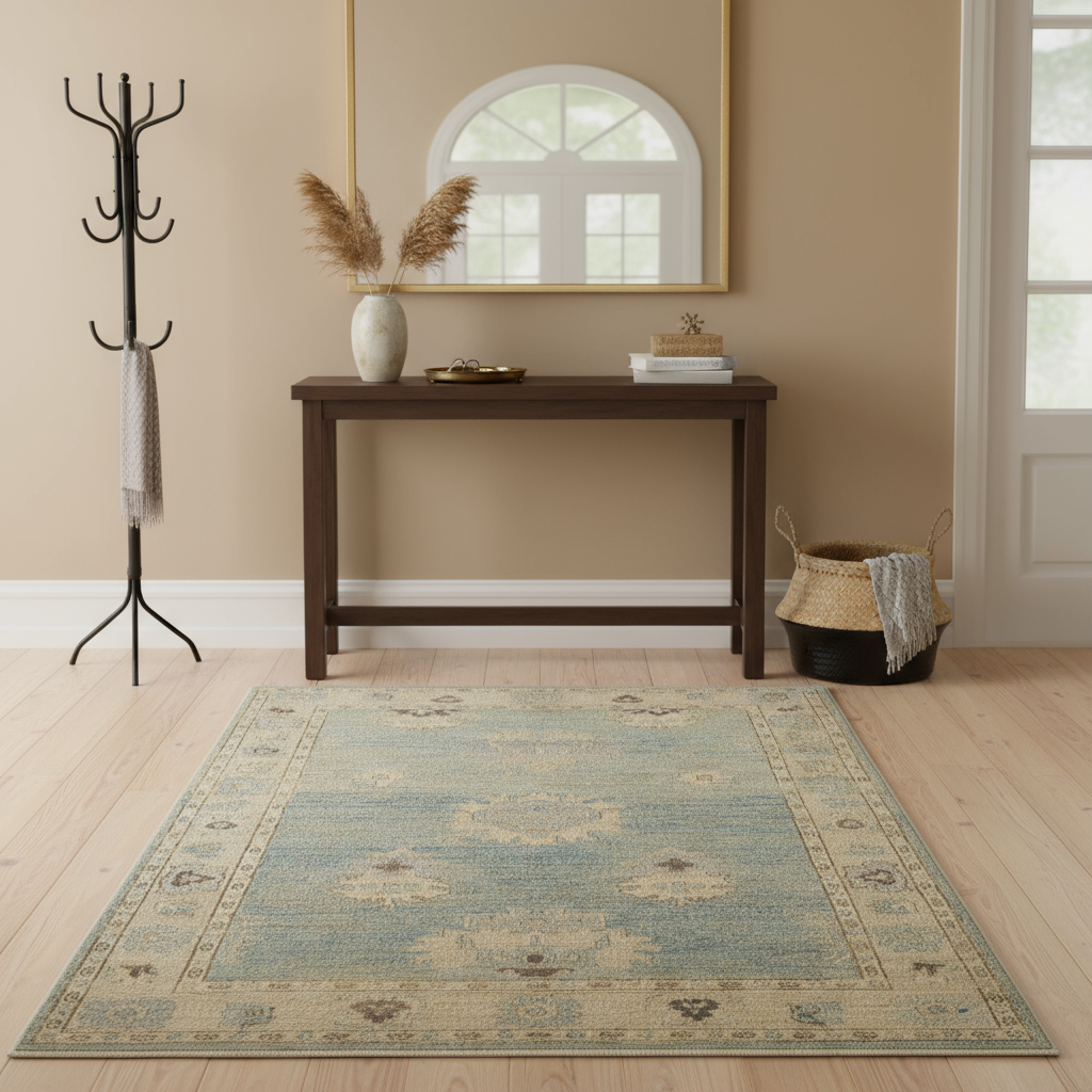 3.2 x 4.10 ft Hand Knotted Oushak Rug