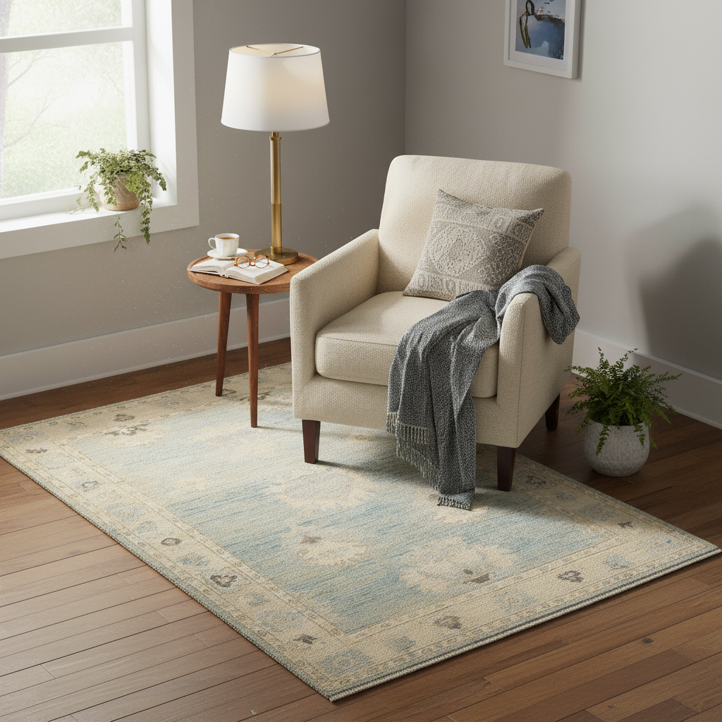 3.2 x 4.10 ft Hand Knotted Oushak Rug