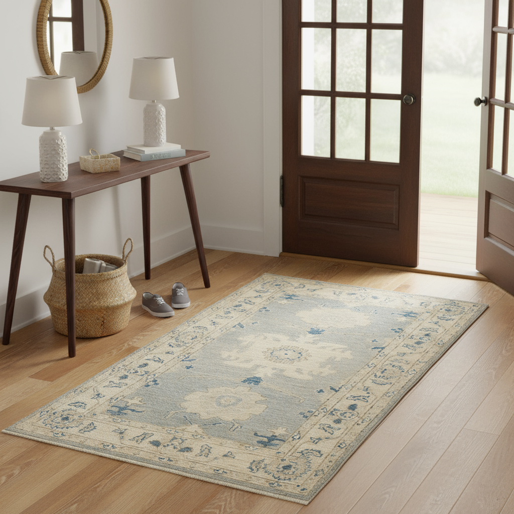3 x 5.1 ft Hand Knotted Oushak Rug