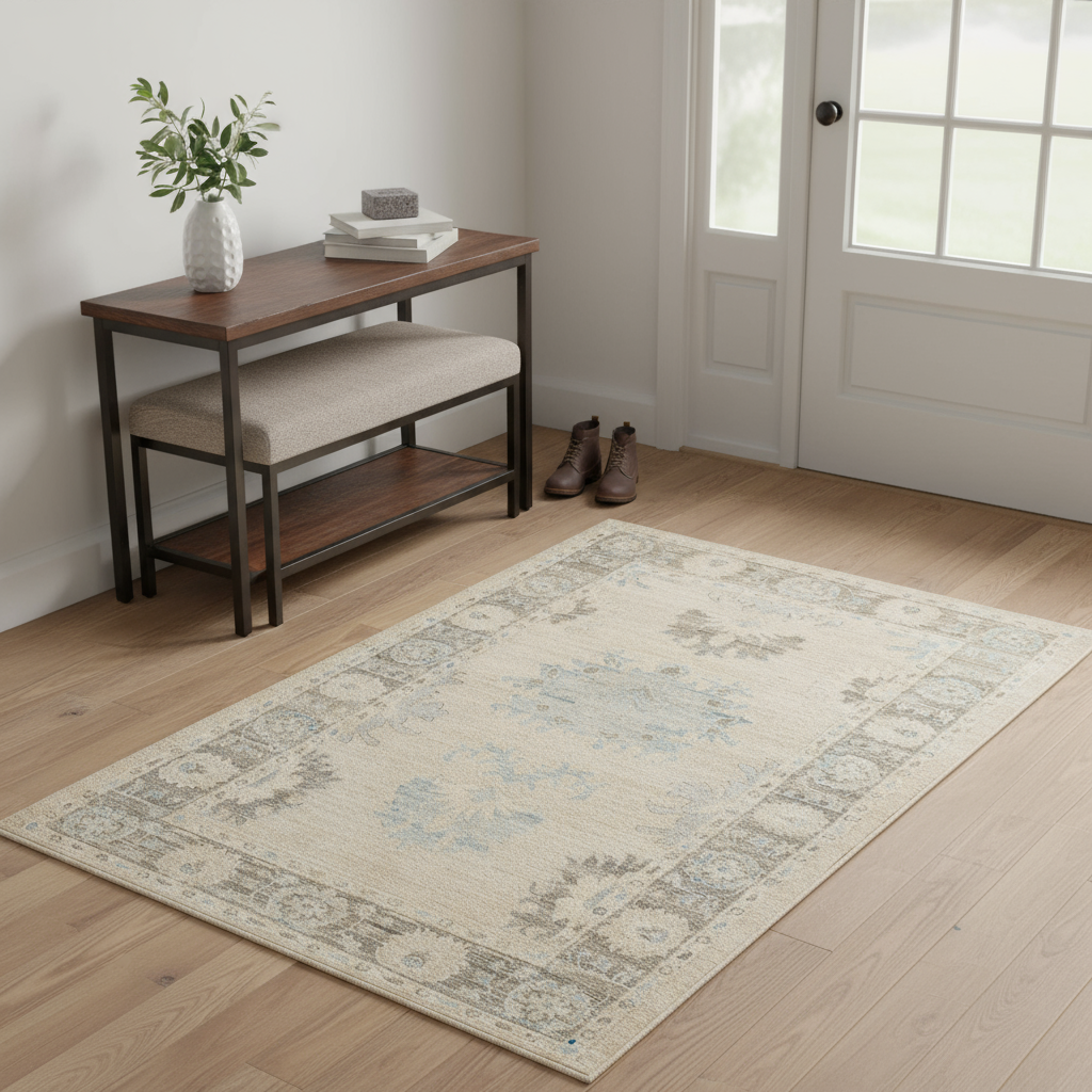 3.2 x 4.11 ft Hand Knotted Oushak Rug