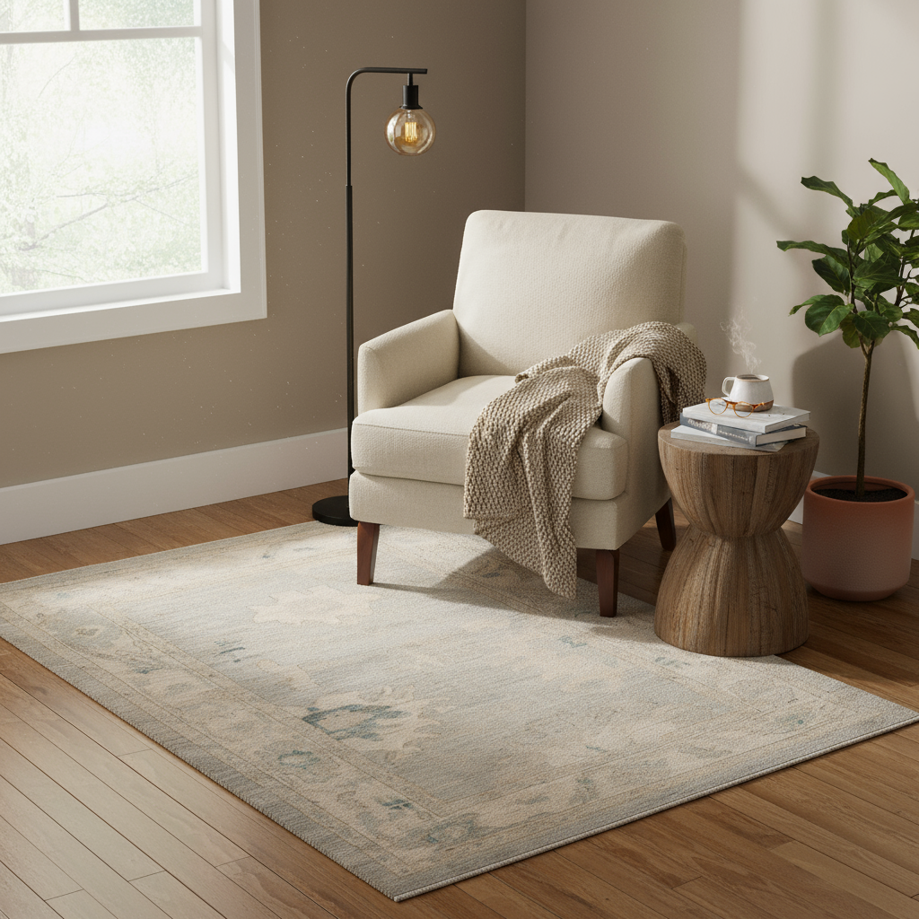 3.3 x 4.10 ft Hand Knotted Oushak Rug