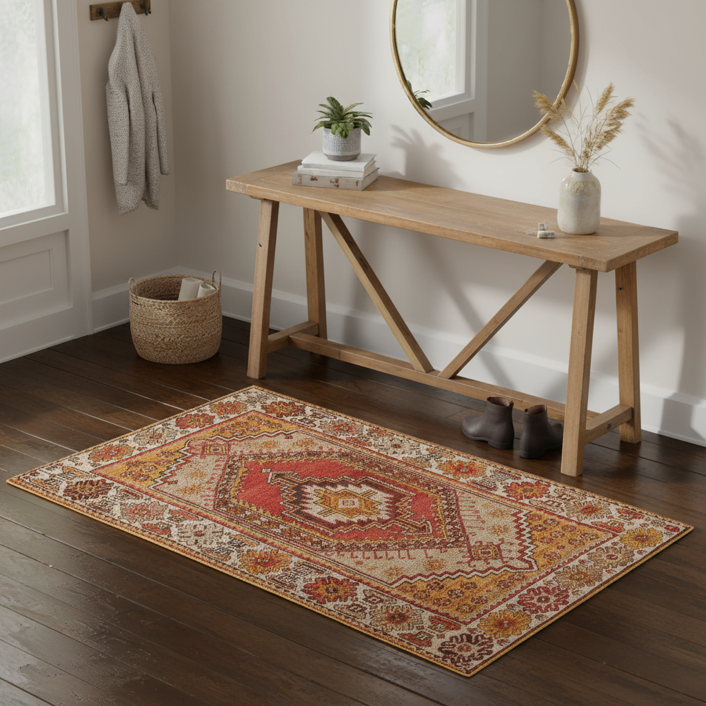 3.1 x 4.9 ft Hand Knotted Vintage Oushak Rug