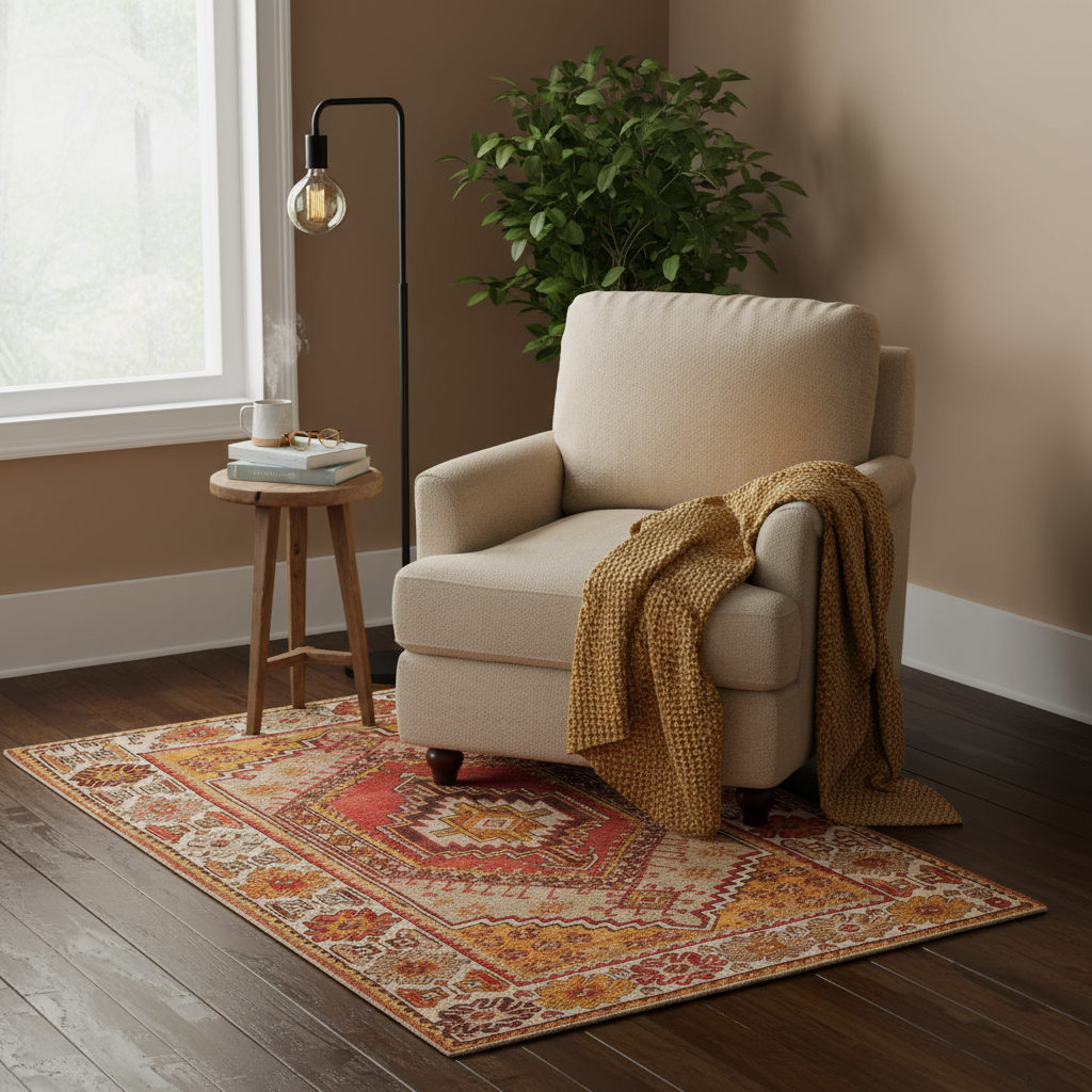 3.1 x 4.9 ft Hand Knotted Vintage Oushak Rug
