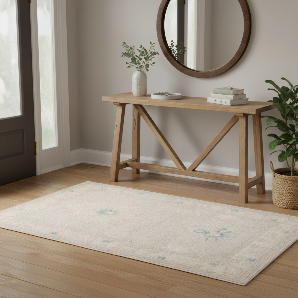 3.1 x 4.4 ft Hand Knotted Oushak Rug