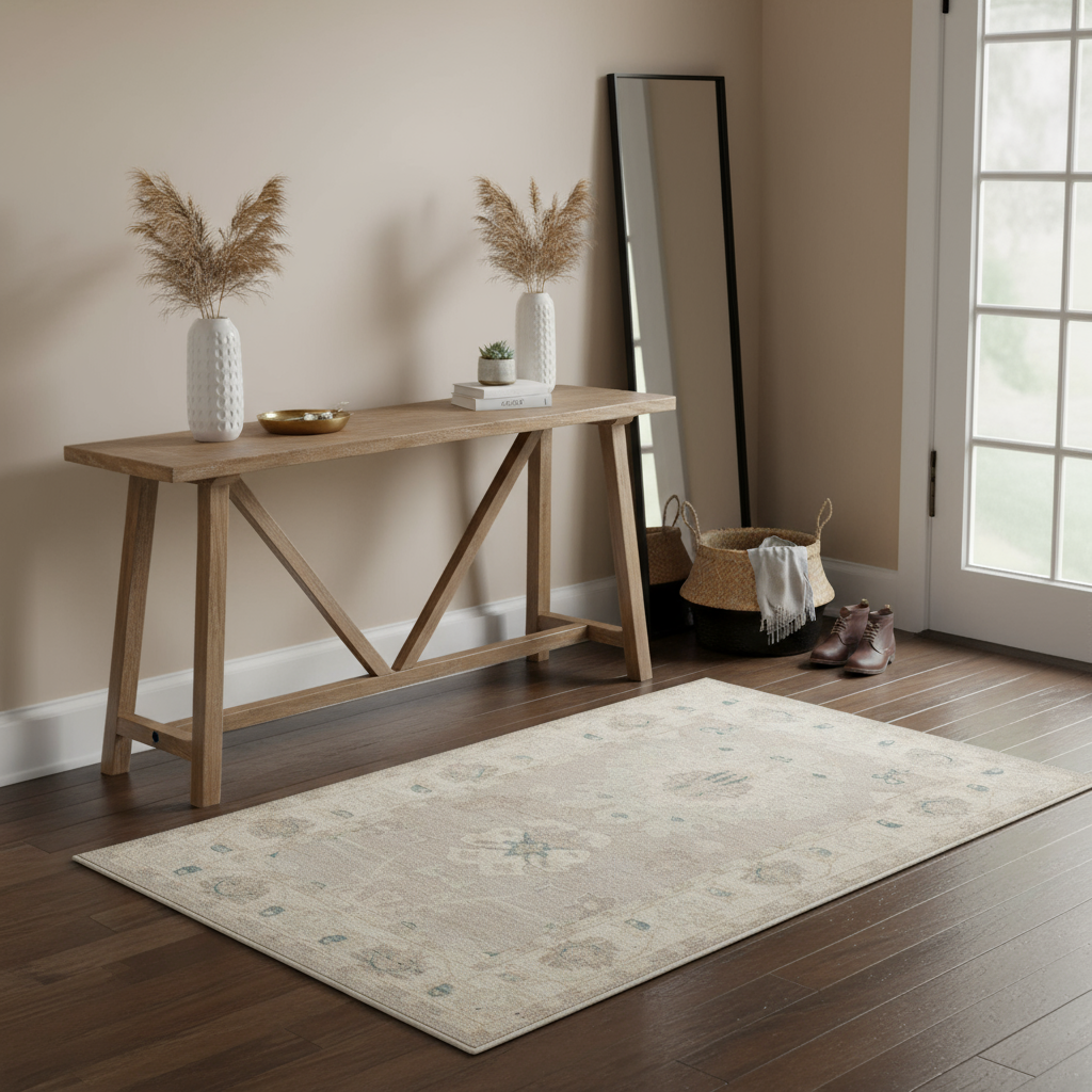 3.1 x 4.9 ft Hand Knotted Oushak Rug