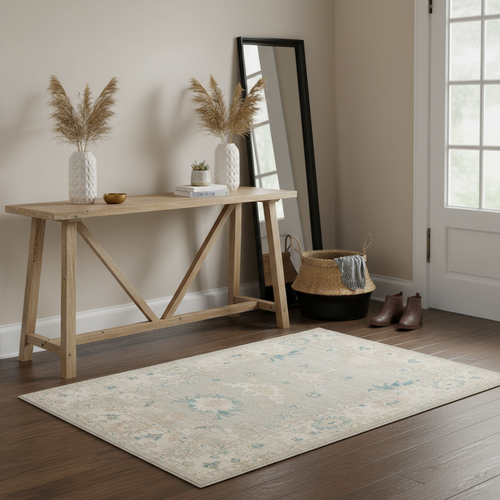 3.3 x 4.10 ft Hand Knotted Oushak Rug