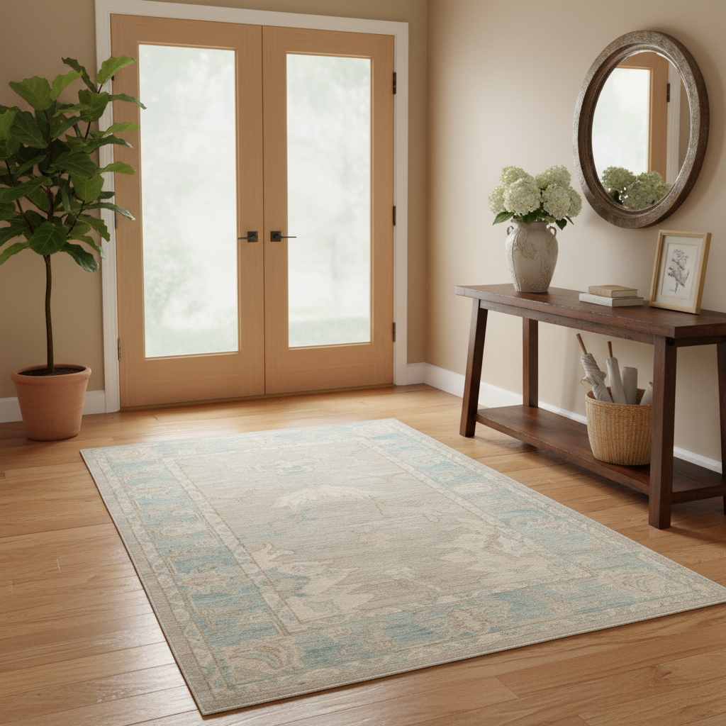 3.1 x 4.9 ft Hand Knotted Oushak Rug