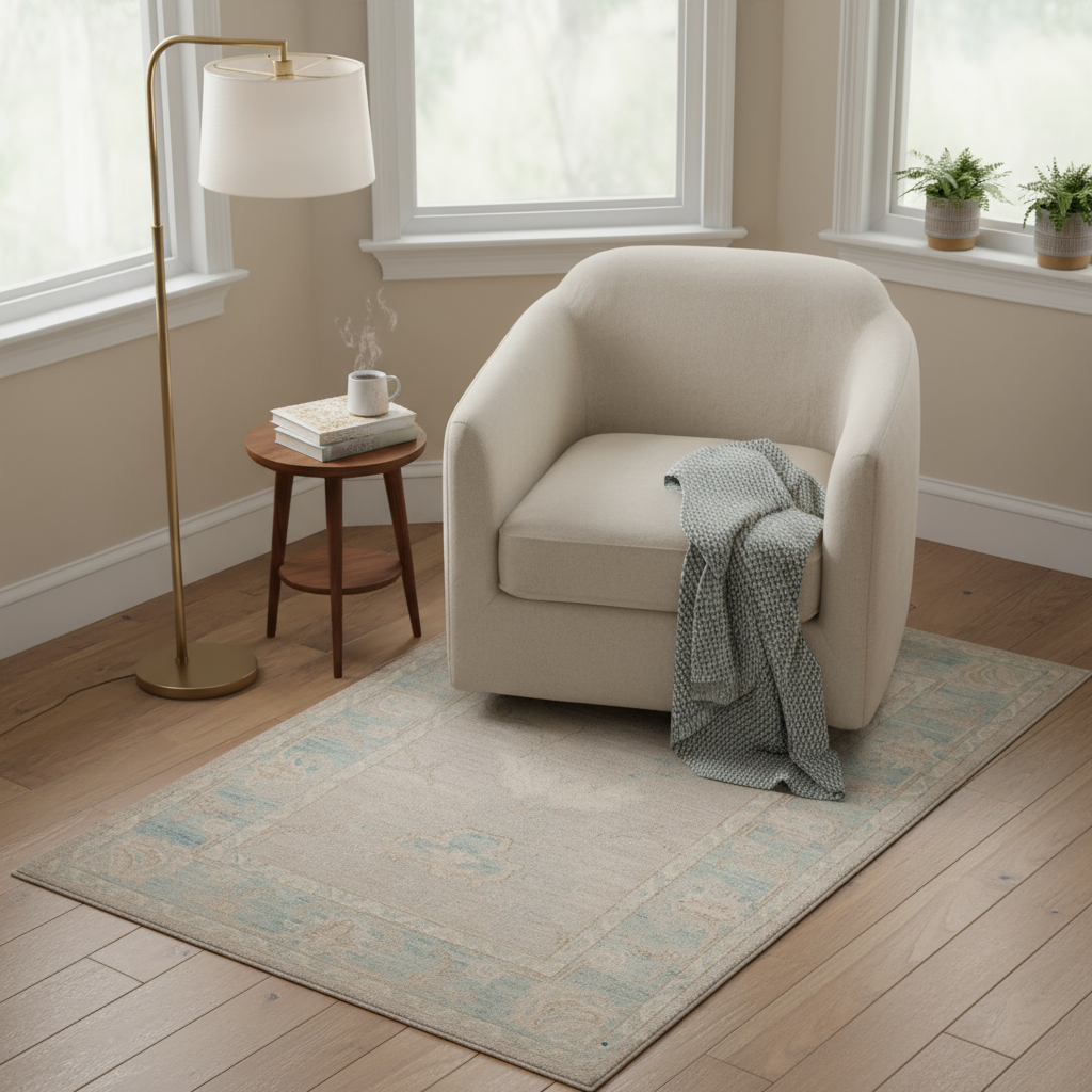 3.1 x 4.9 ft Hand Knotted Oushak Rug