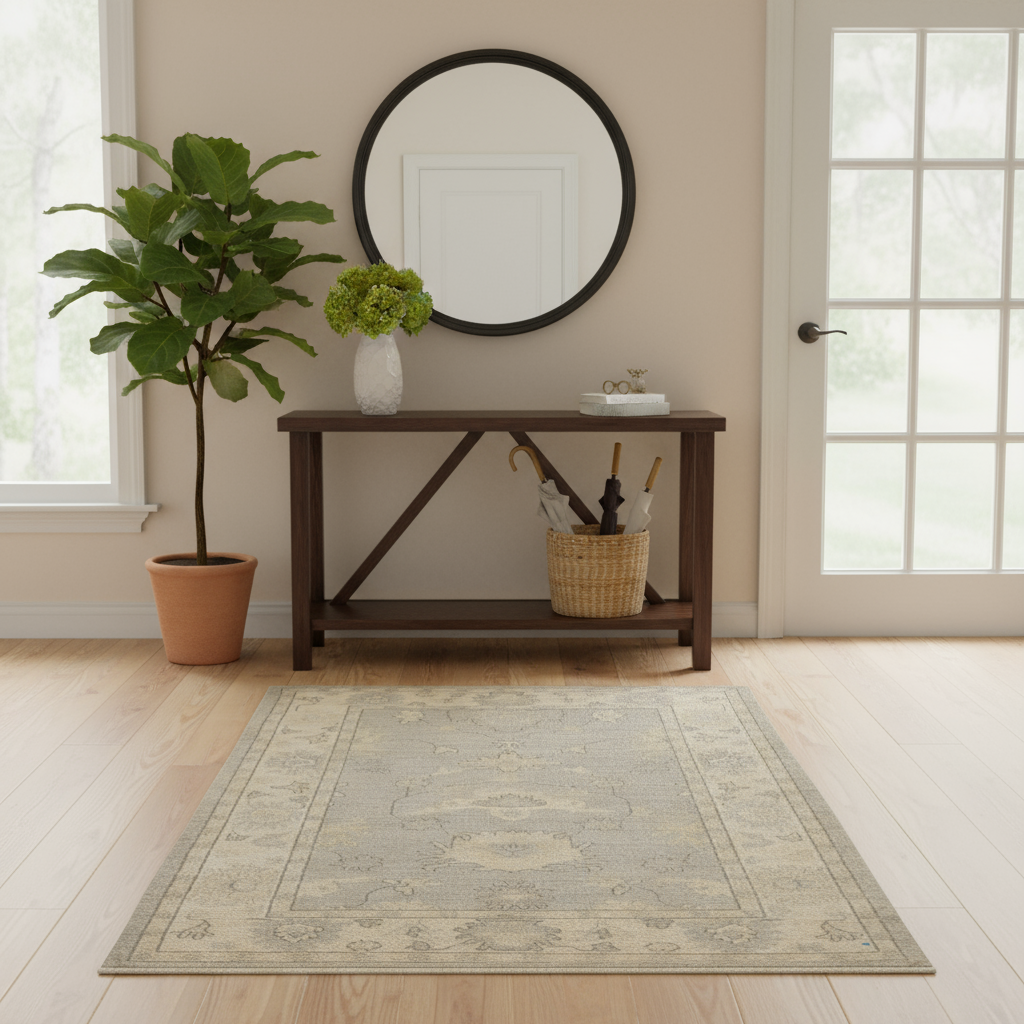 3.4 x 4.10 ft Hand Knotted Oushak Rug