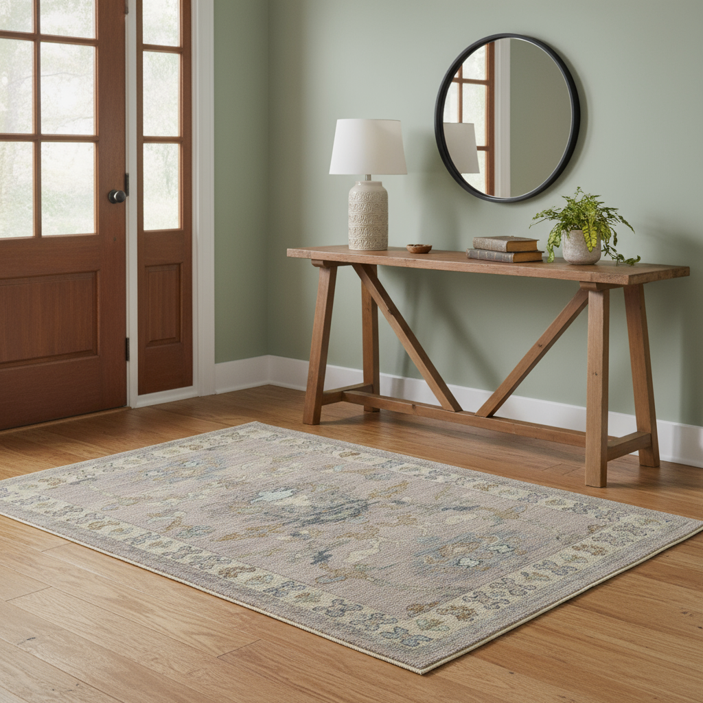 3.6 x 5.4 ft Hand Knotted Oushak Rug