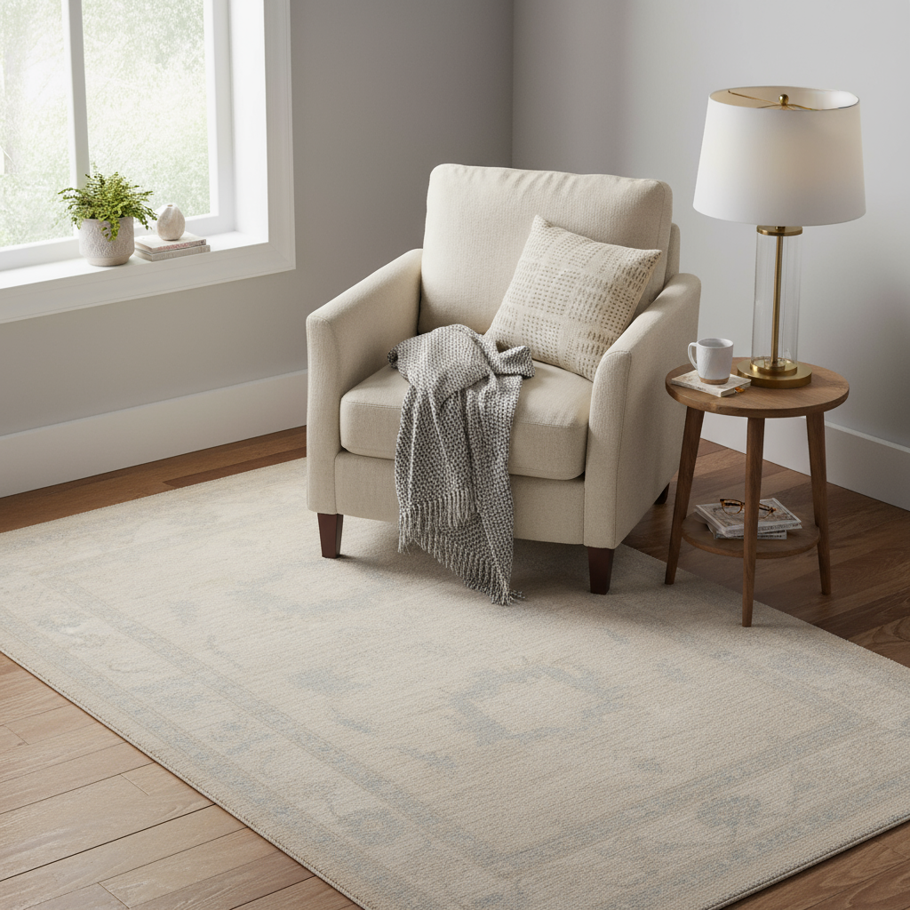 3.8 x 6 ft Hand Knotted Oushak Rug