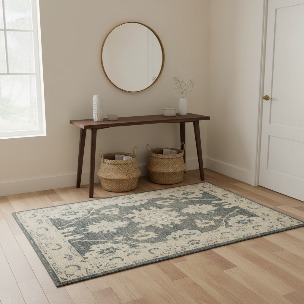 3.4 x 5 ft Hand Knotted Oushak Rug