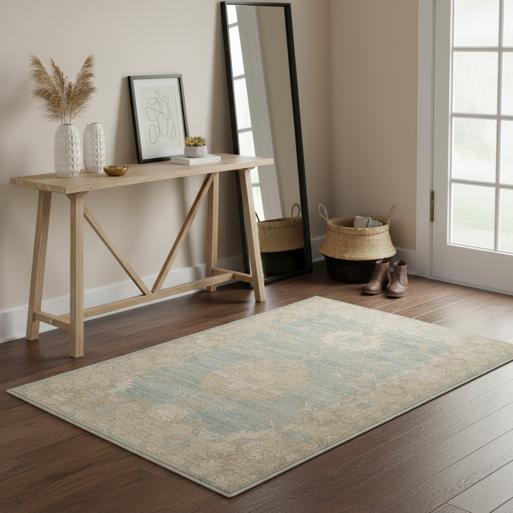 3.3 x 5 ft Hand Knotted Oushak Rug