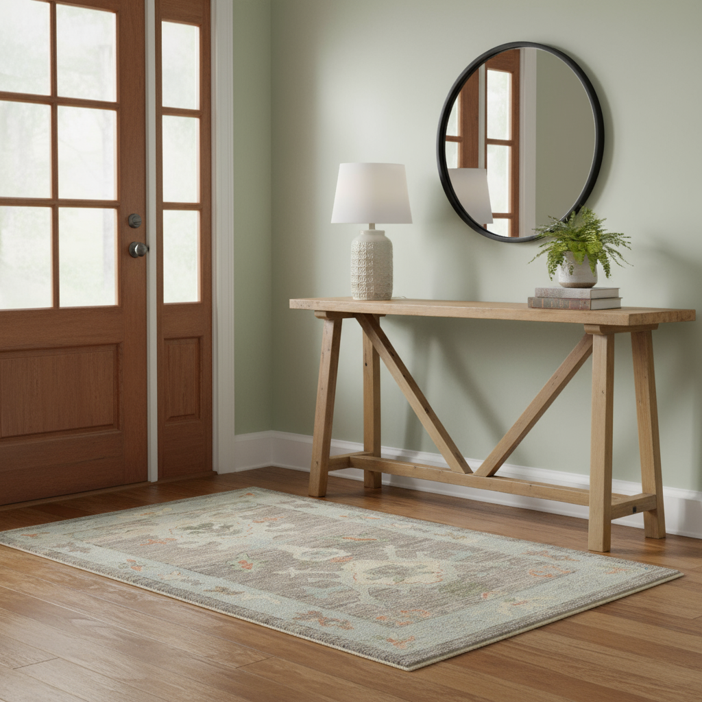 3.6 x 5.3 ft Hand Knotted Oushak Rug
