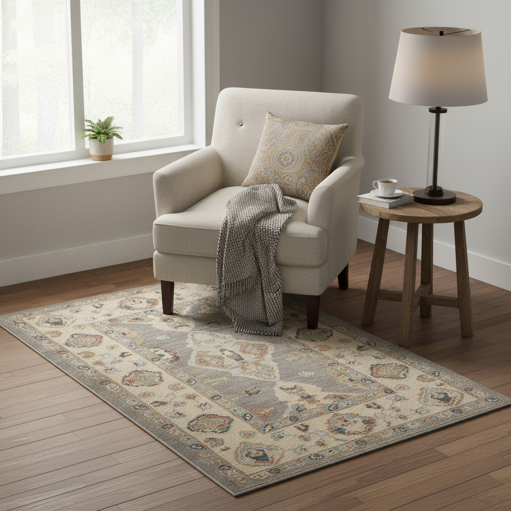 3.3 x 5 ft Hand Knotted Oushak Rug