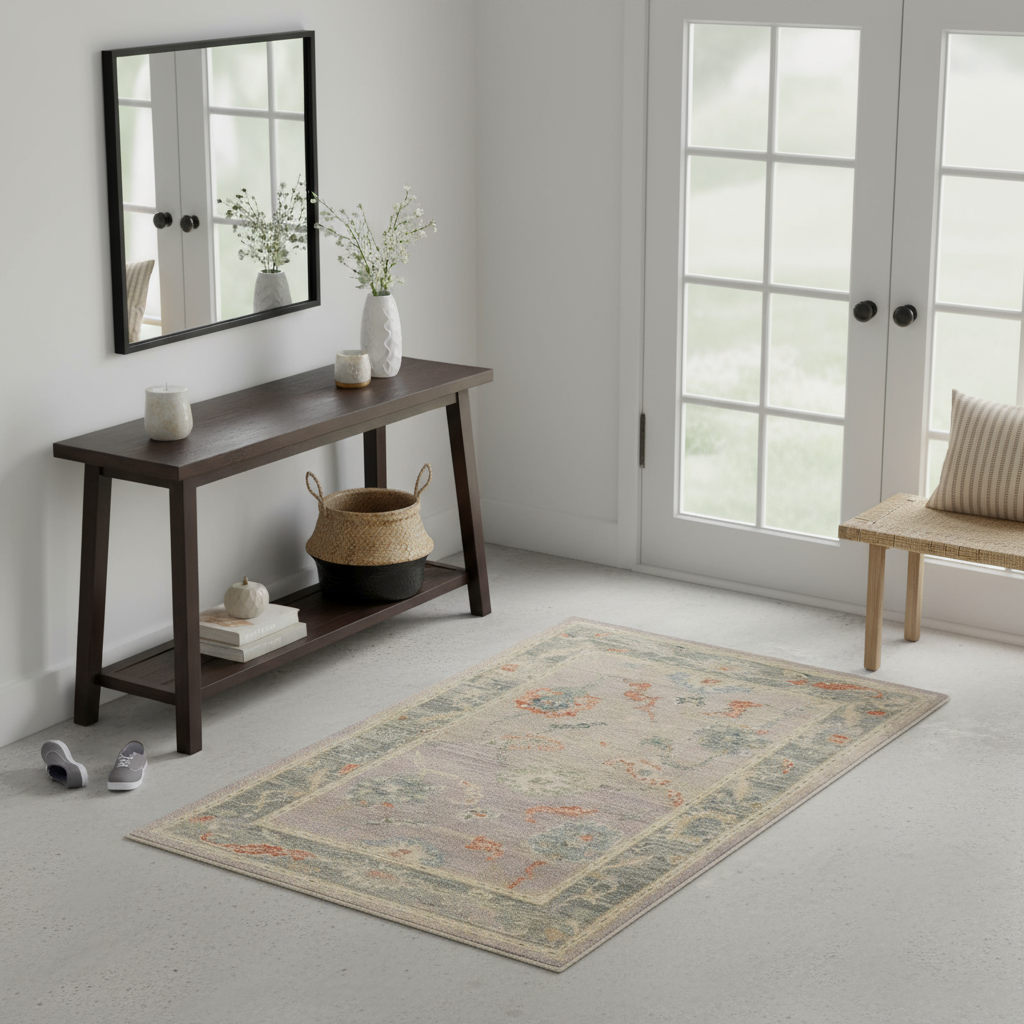 3.3 x 5.1 ft Hand Knotted Oushak Rug