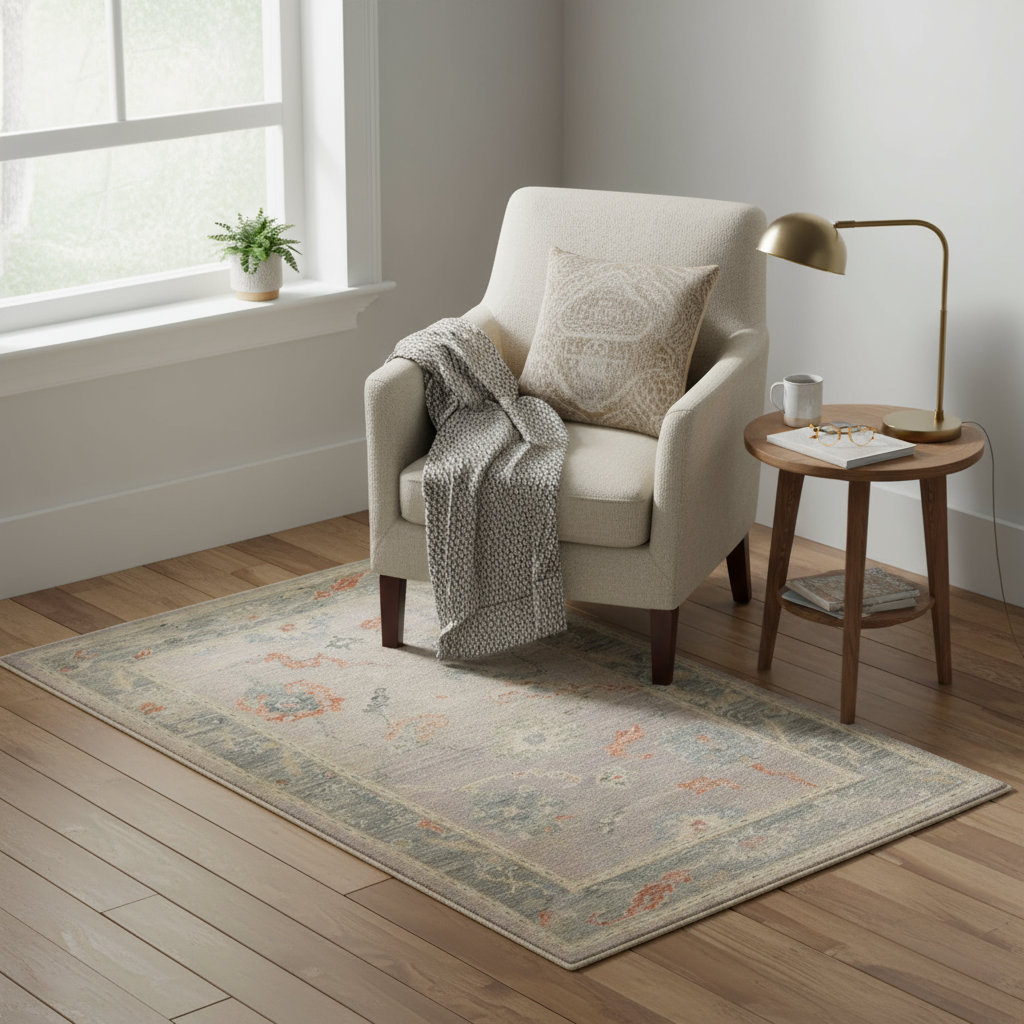 3.3 x 5.1 ft Hand Knotted Oushak Rug