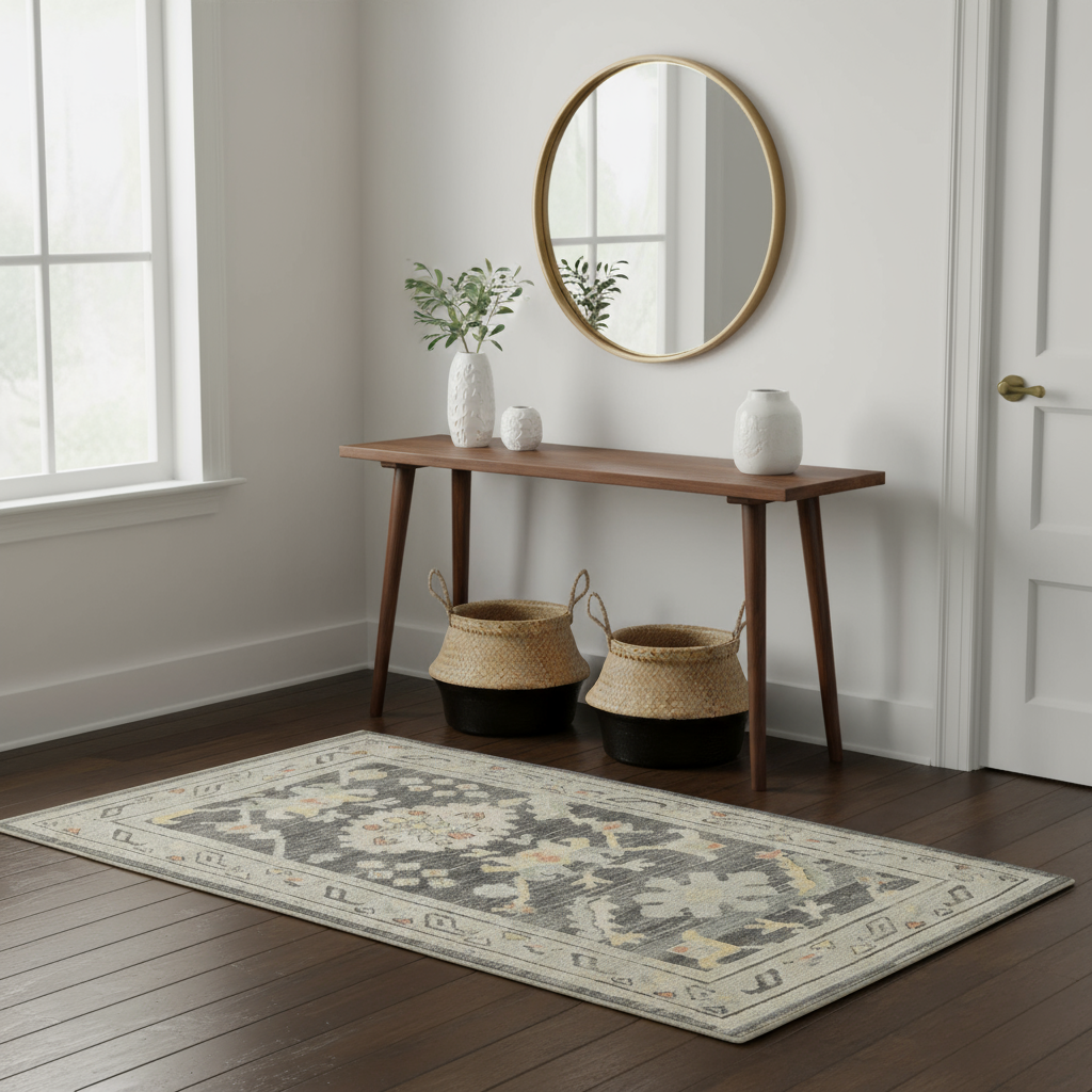 3.1 x 5 ft Hand Knotted Oushak Rug