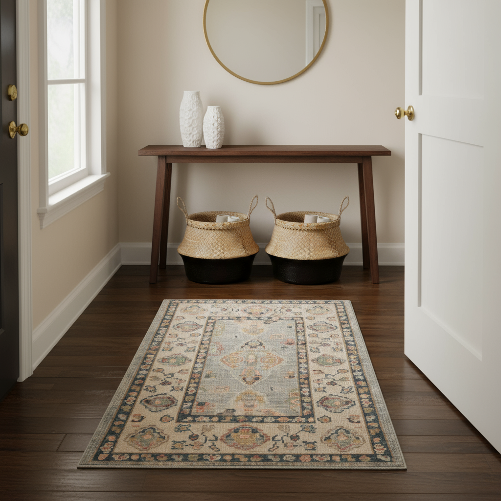 3.4 x 5.3 ft Hand Knotted Oushak Rug