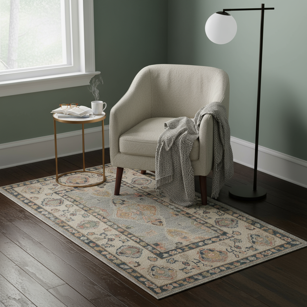 3.4 x 5.3 ft Hand Knotted Oushak Rug
