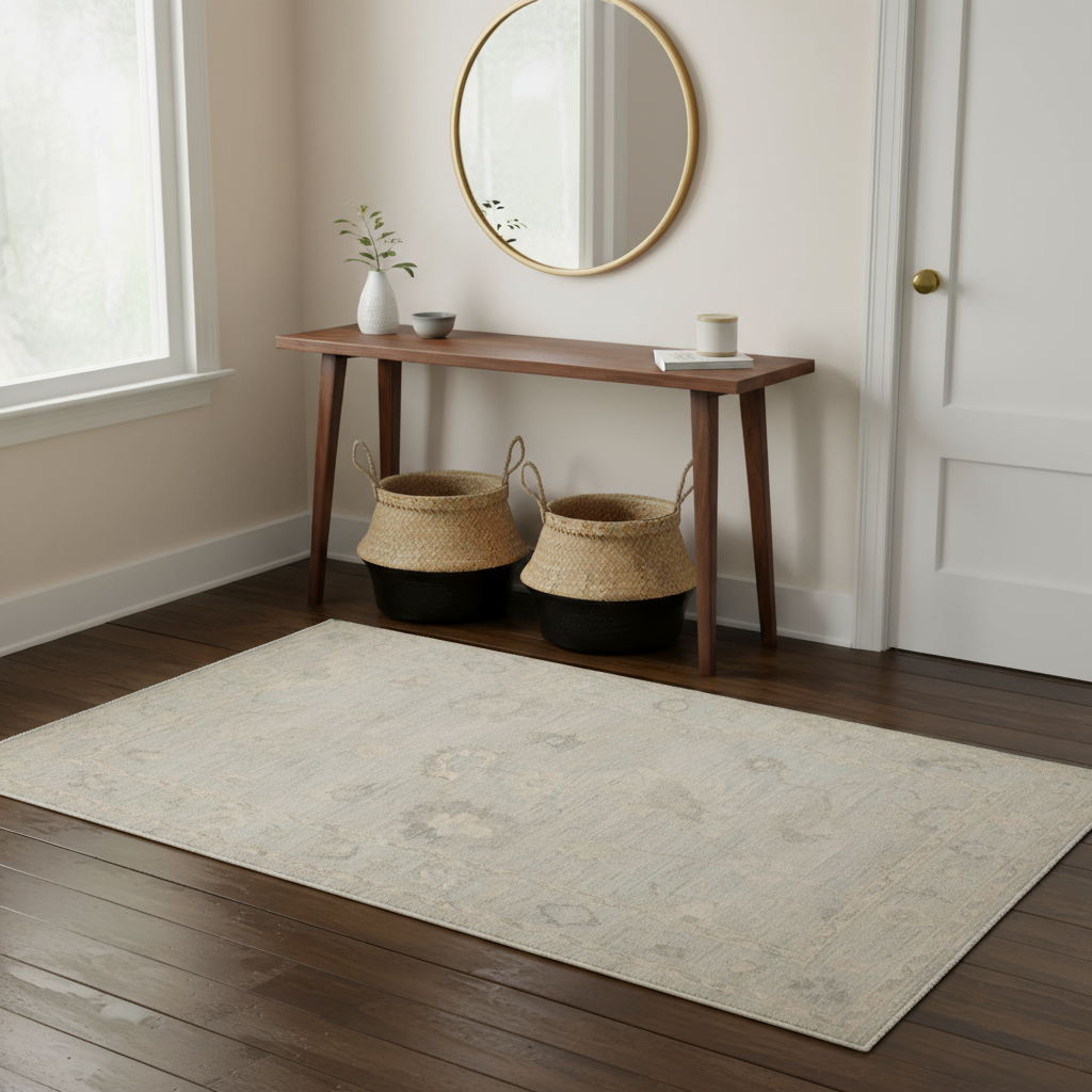 3.4 x 4.8 ft Hand Knotted Oushak Rug