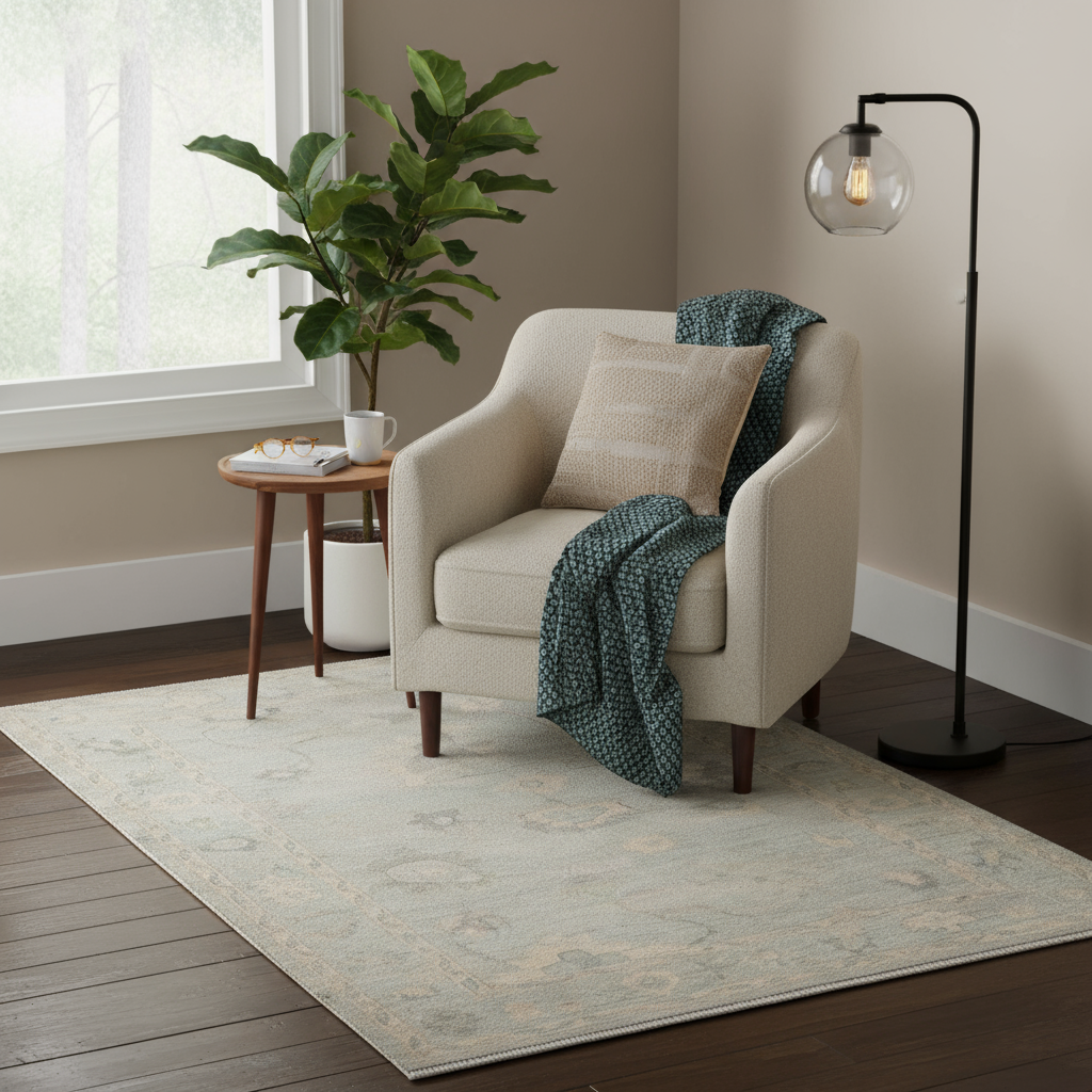 3.4 x 4.8 ft Hand Knotted Oushak Rug