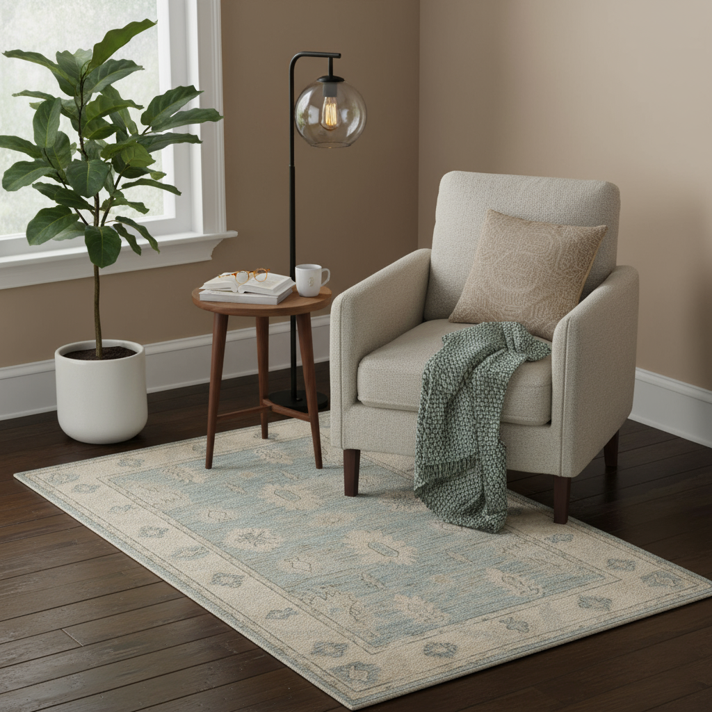 3.3 x 4.11 ft Hand Knotted Oushak Rug