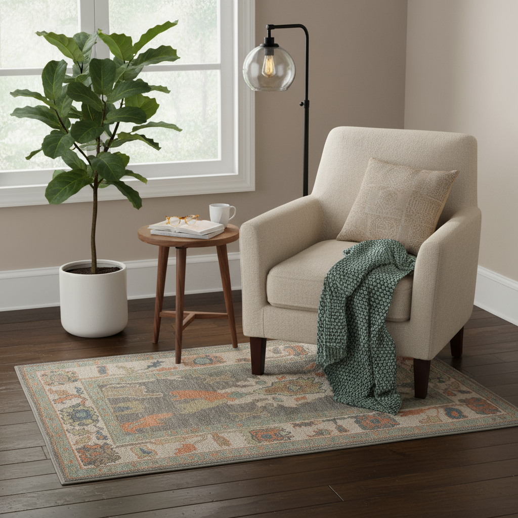 3 x 5 ft Hand Knotted Oushak Rug