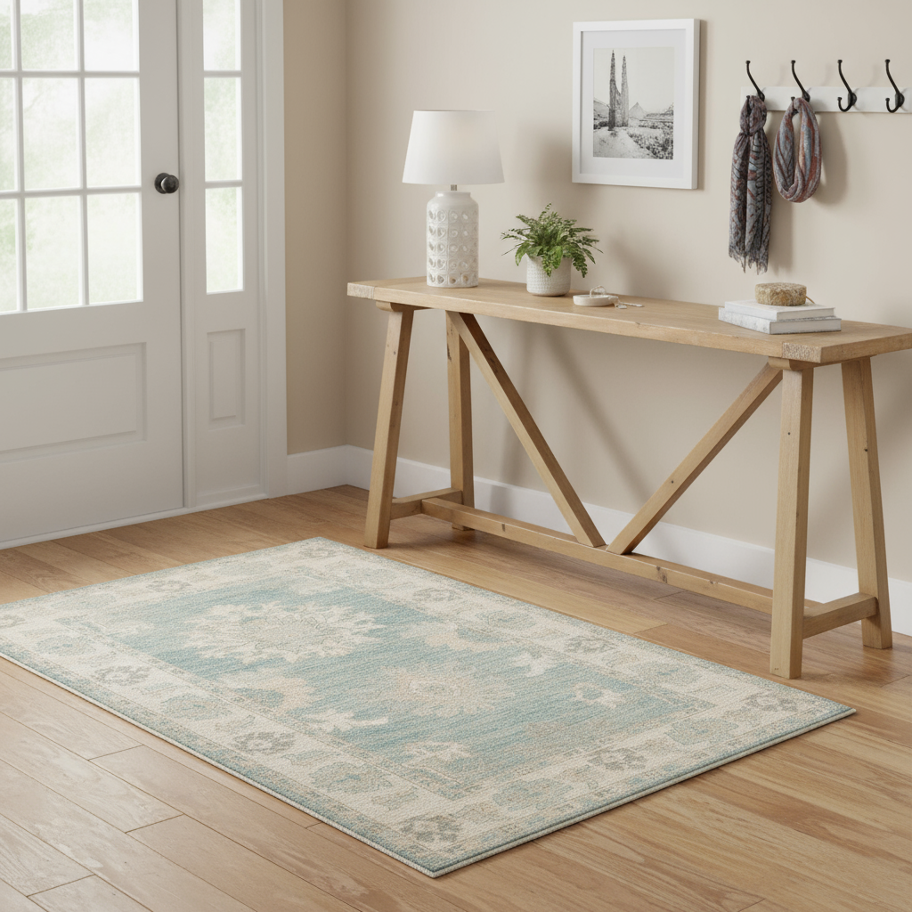 3.2 x 5 ft Hand Knotted Oushak Rug