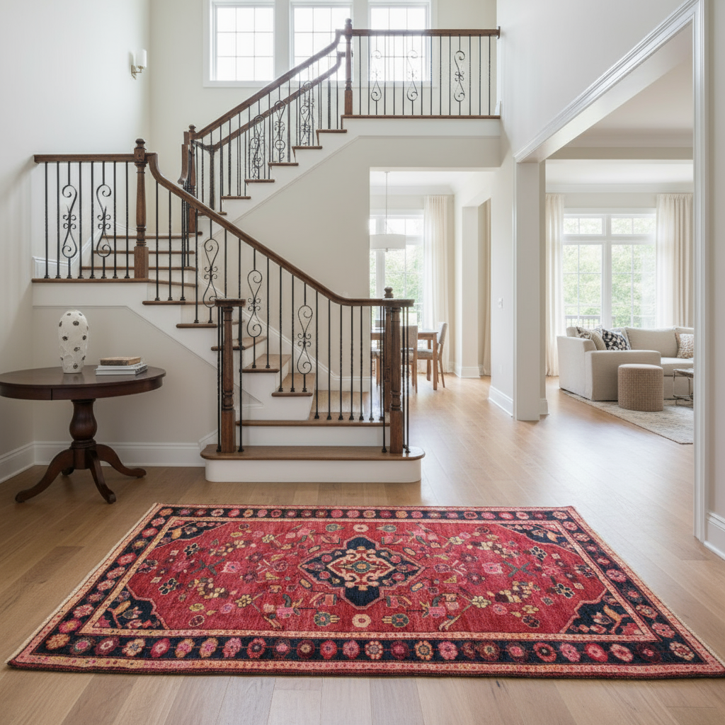 4.5 x 6.7 ft Hand Knotted Persian Hamadan Rug