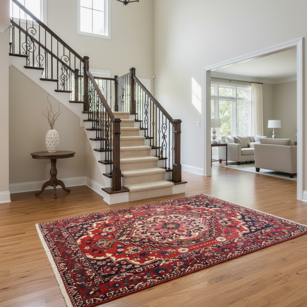 4.10 x 7 ft Hand Knotted Persian Mahal Rug
