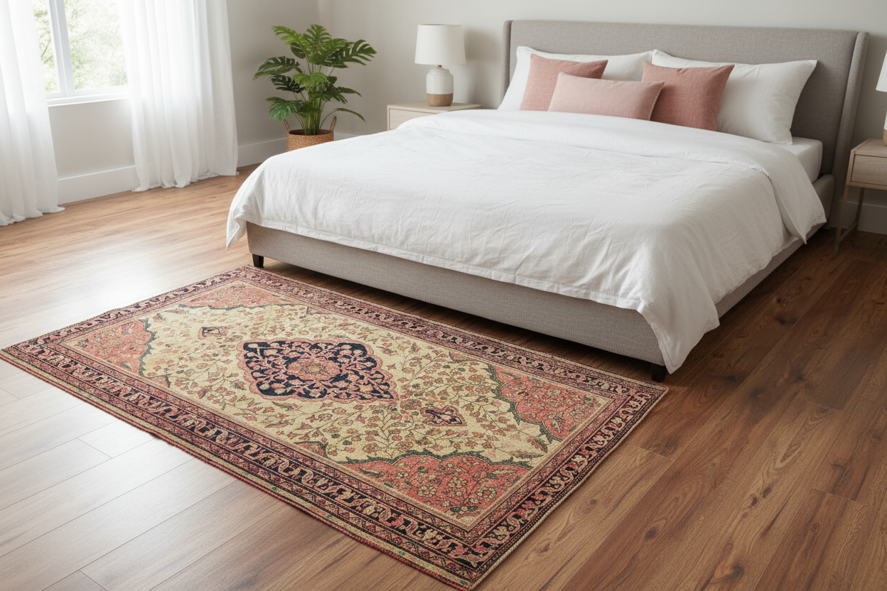 4.3 x 5.11 ft Hand Knotted Old Persian Farahan Rug