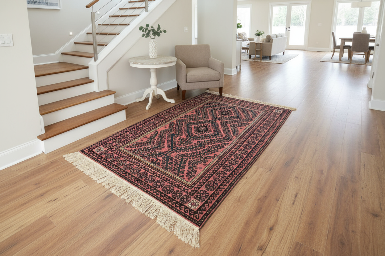 3.11 x 6.9 ft Hand Knotted Old Afghan Rug