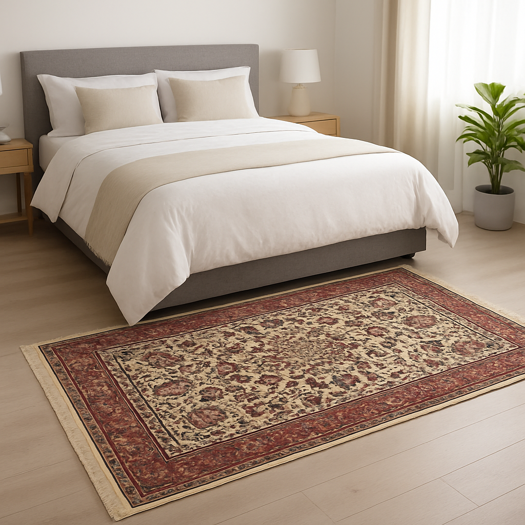 4 x 6 ft Hand Knotted Old Indian Isfahan Rug
