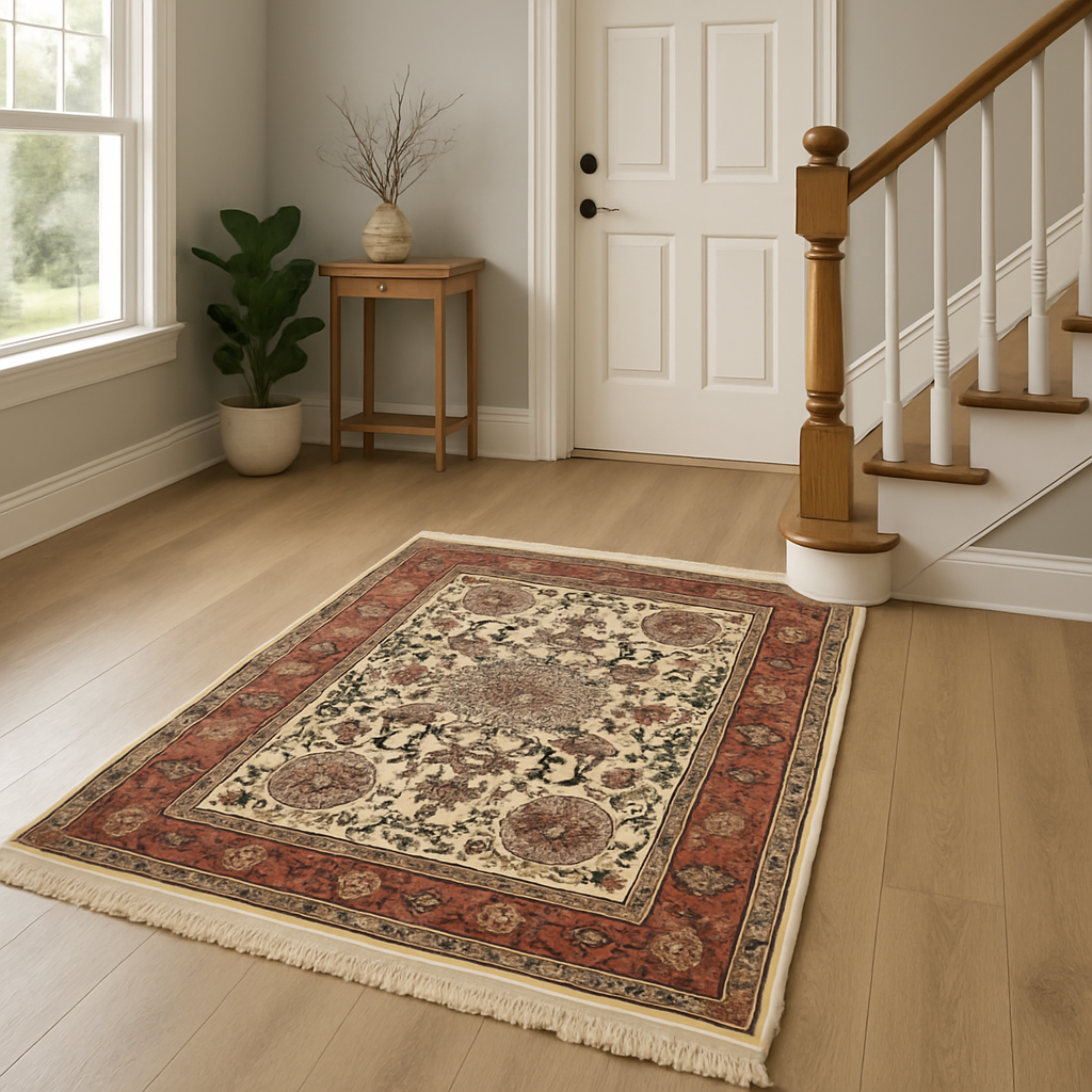 4 x 6 ft Hand Knotted Old Indian Isfahan Rug