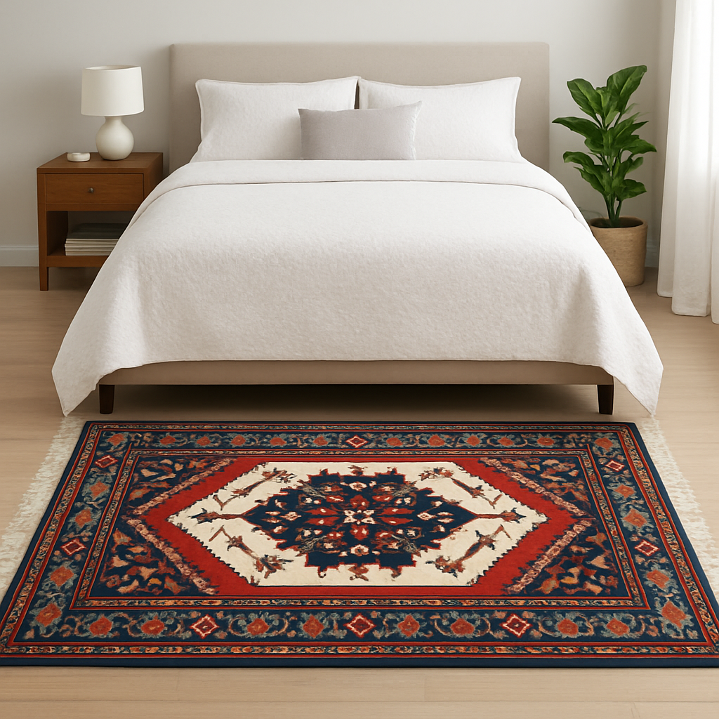 4.3 x 5.7 ft Hand Knotted Old Persian Heriz Rug