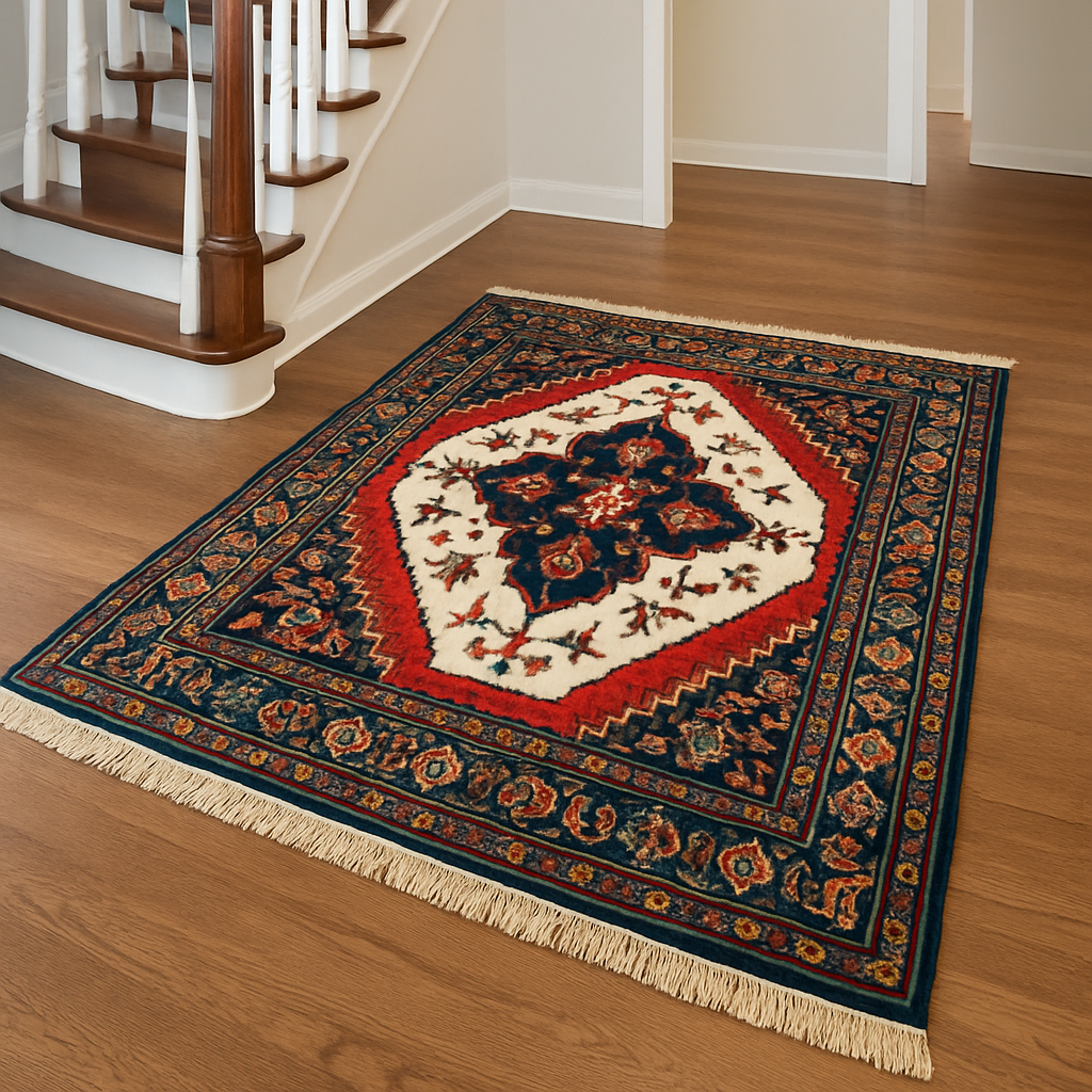 4.3 x 5.7 ft Hand Knotted Old Persian Heriz Rug
