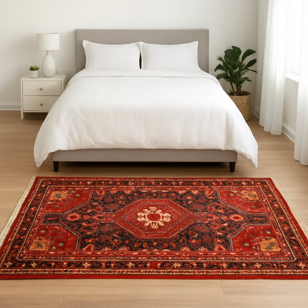 4.2 x 7.1 ft Hand Knotted Old Persian Hamadan Rug