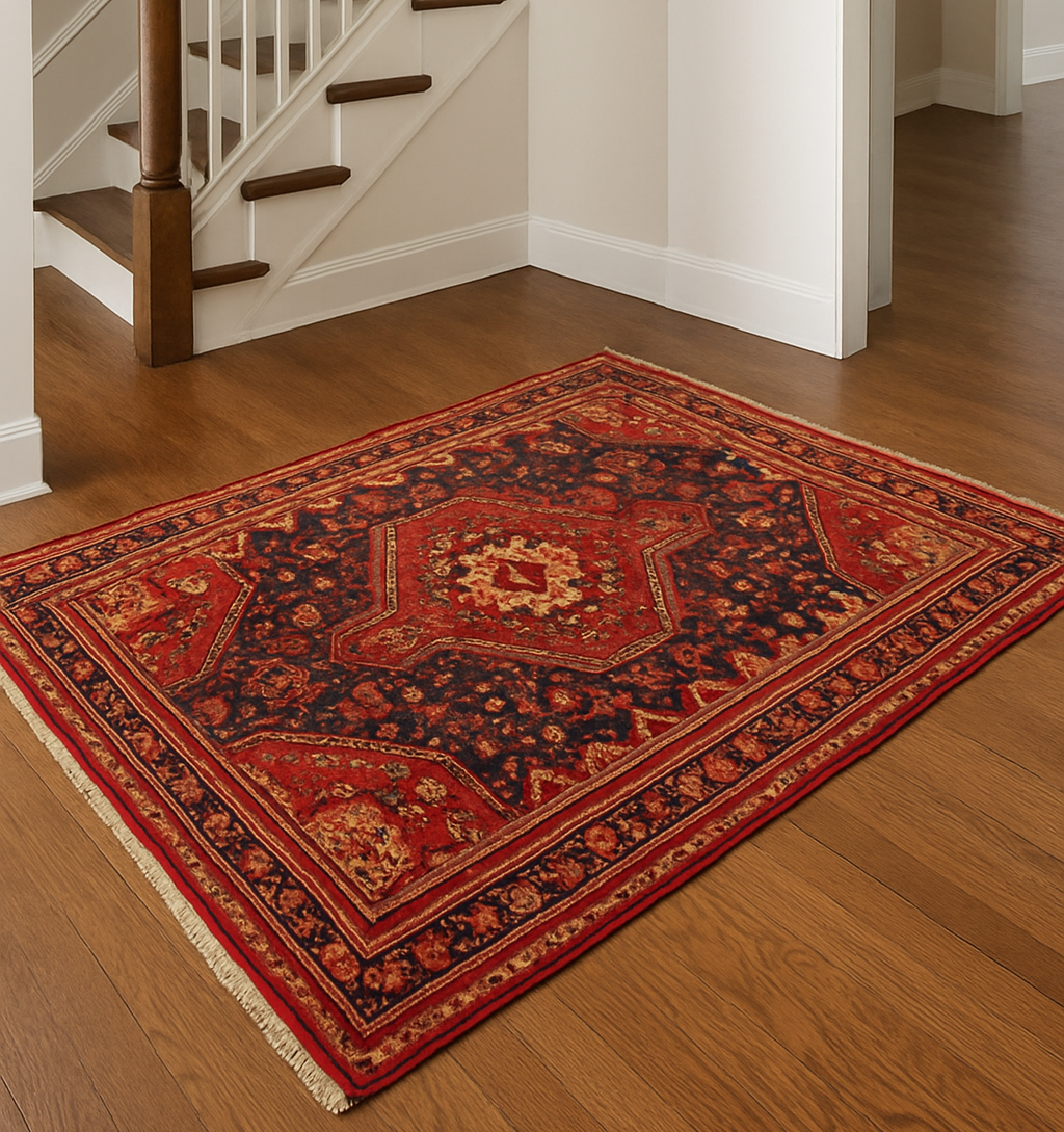 4.2 x 7.1 ft Hand Knotted Old Persian Hamadan Rug
