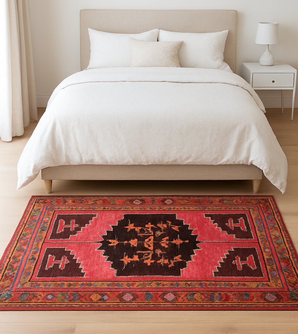 4.2 x 6.8 ft Hand Knotted Old Persian Hamadan Rug