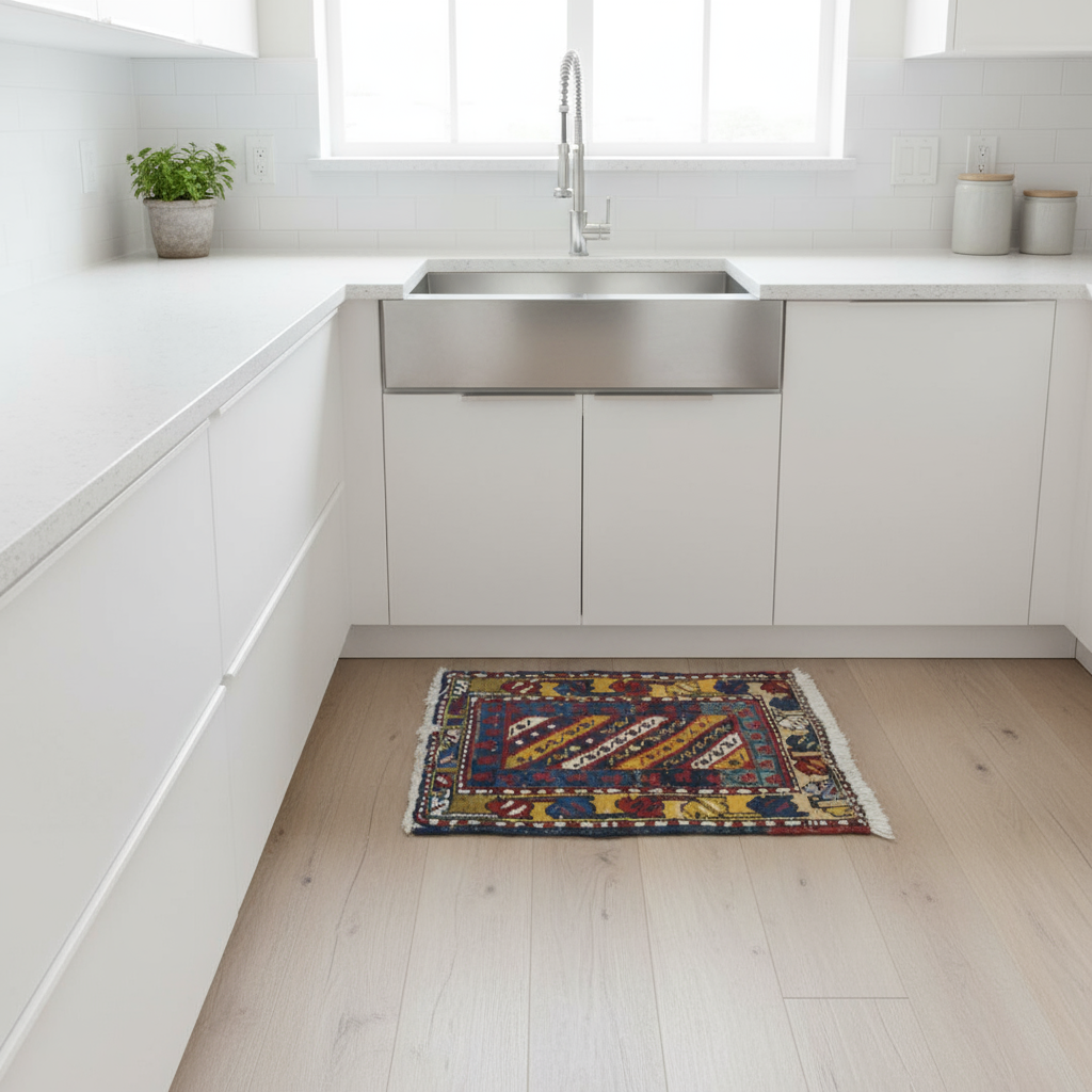 1.9 x 2.1 ft Hand Knotted Persian Heriz Rug