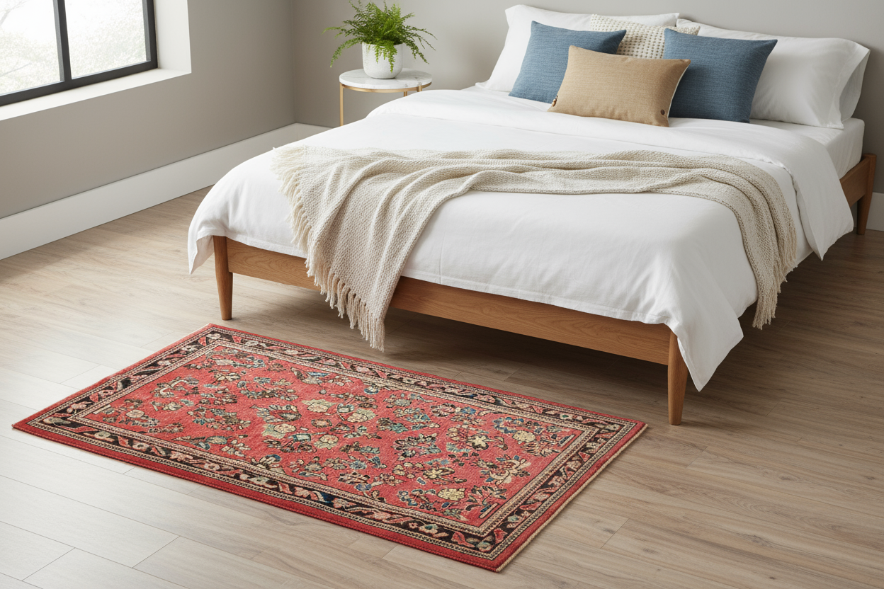 4.3 x 5.7 ft Hand Knotted Old Persian Sarouk Rug