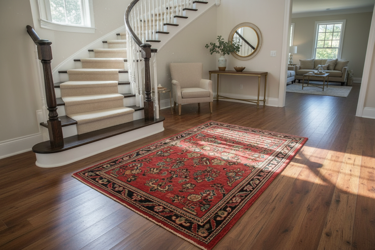 4.3 x 5.7 ft Hand Knotted Old Persian Sarouk Rug