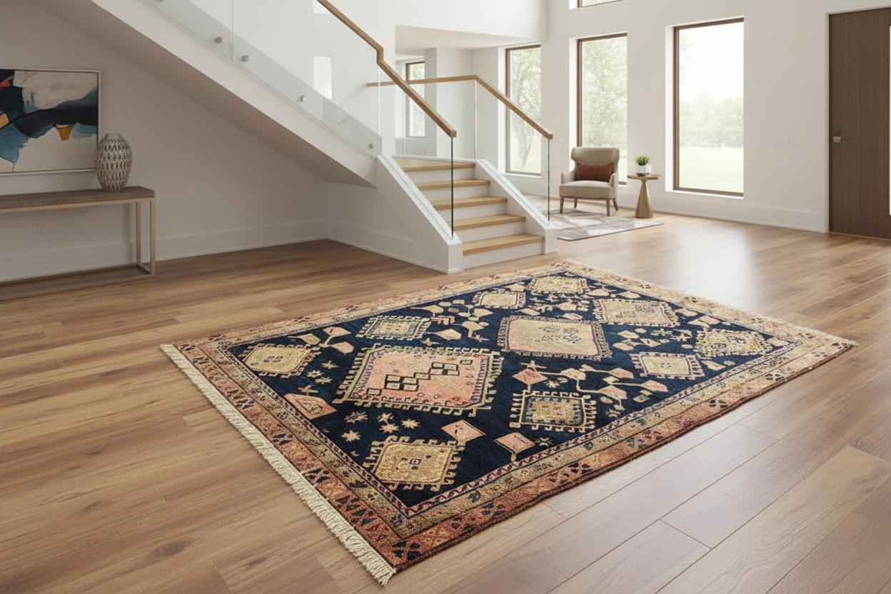 4.5 x 5.8 ft Hand Knotted Old Persian Hamadan Rug