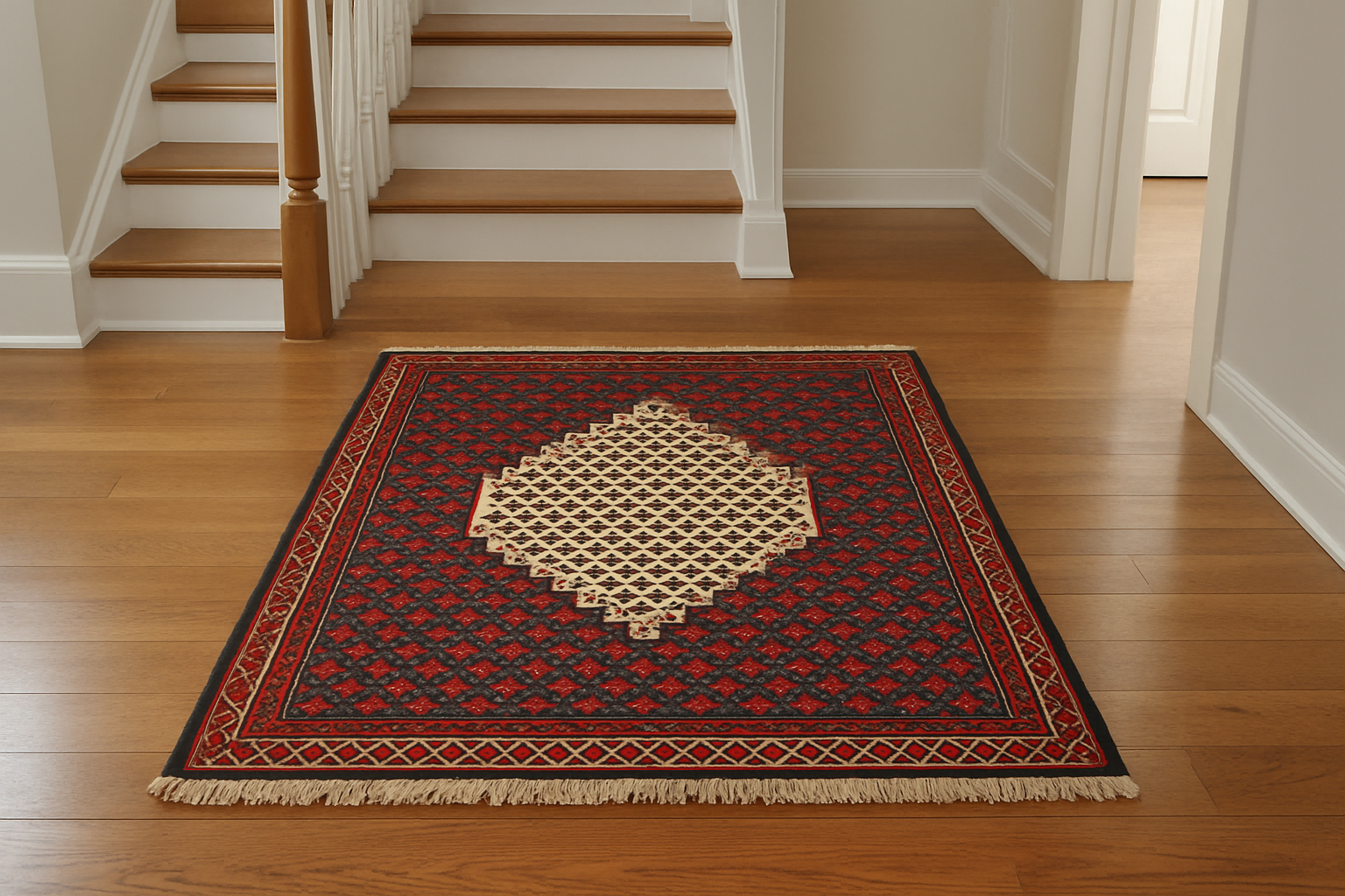3.8 x 4.8 ft Hand Knotted Persian Kilim Rug