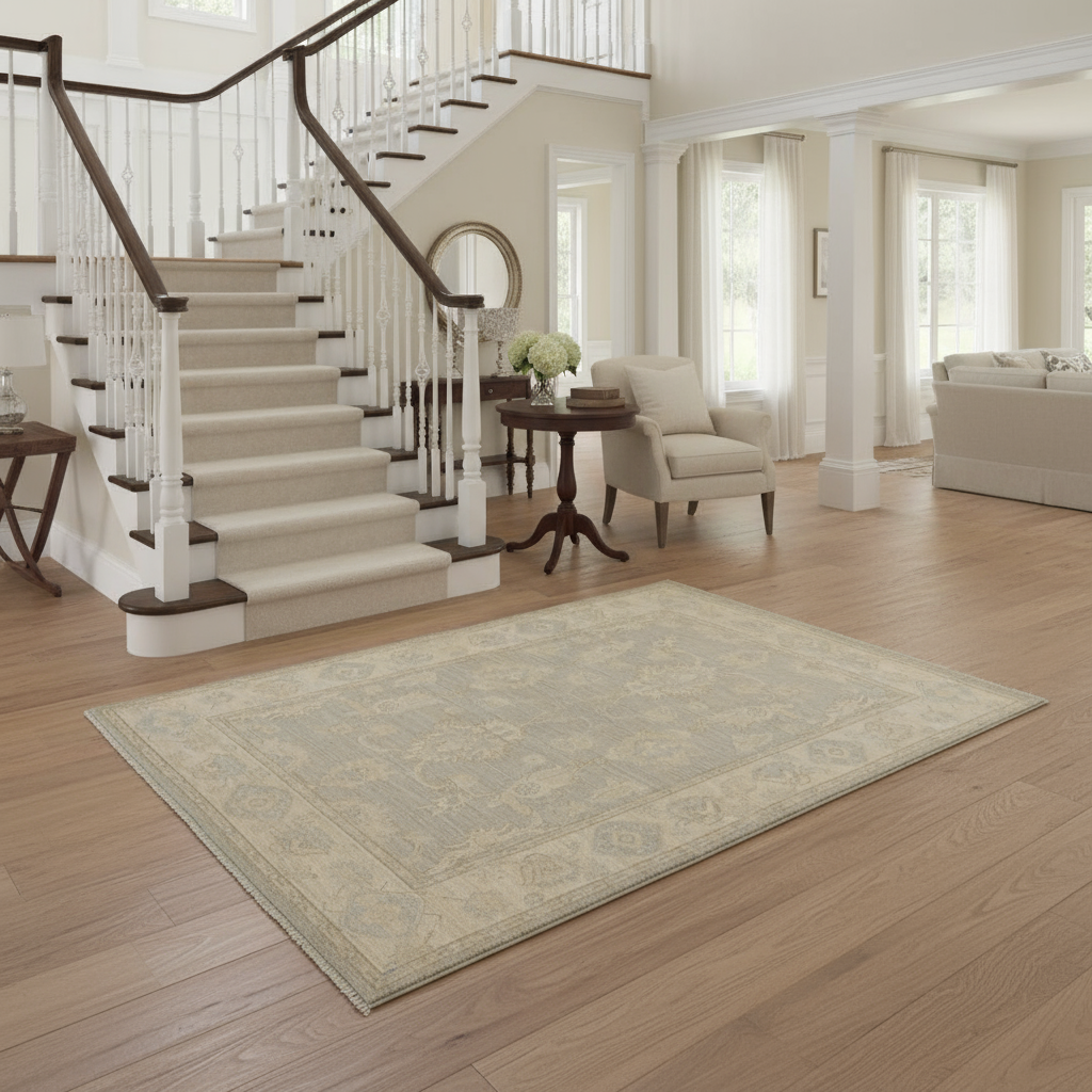 4 x 6.1 ft Hand Knotted Oushak Rug