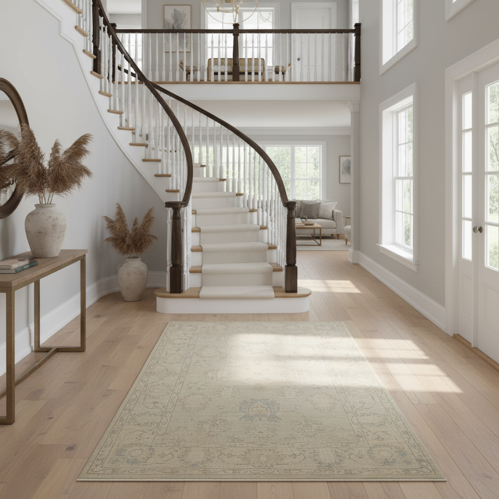 4 x 5.11 ft Hand Knotted Oushak Rug