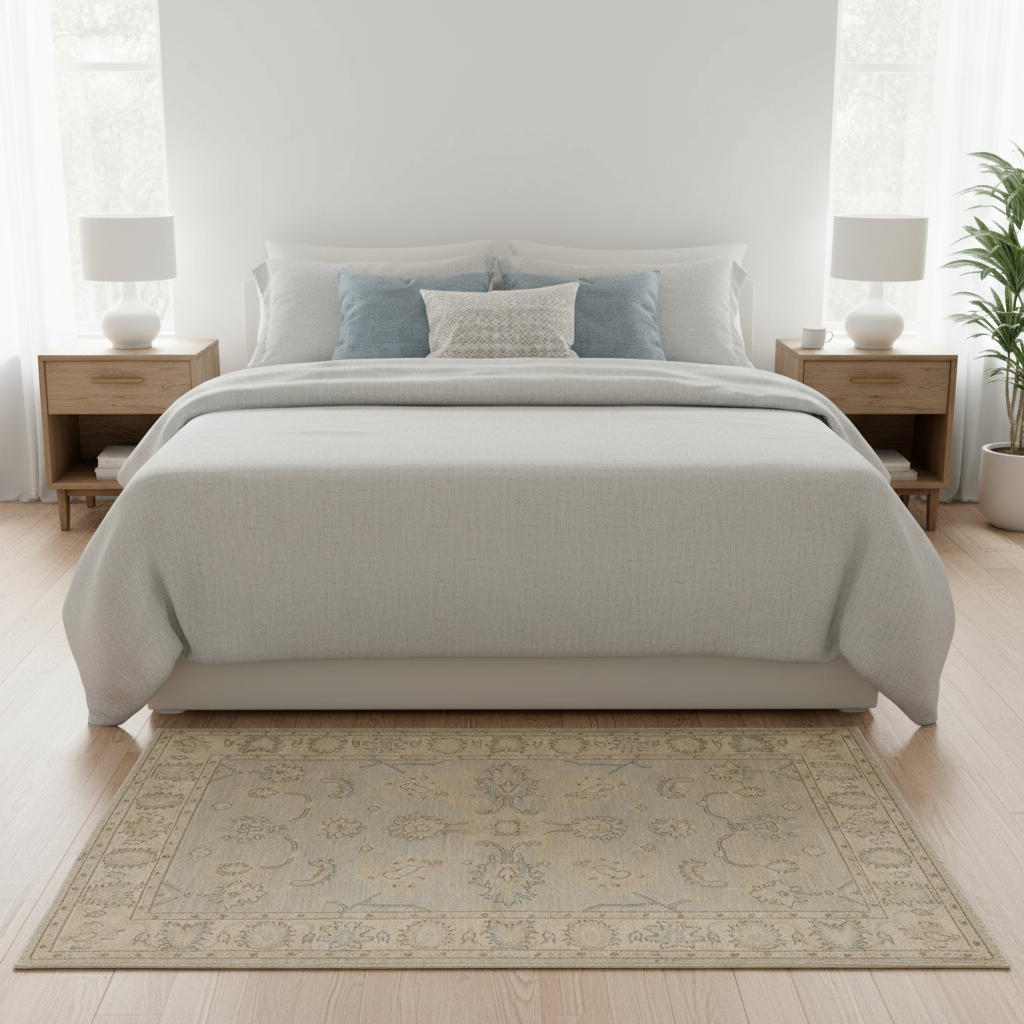 3.11 x 6.3 ft Hand Knotted Oushak Rug