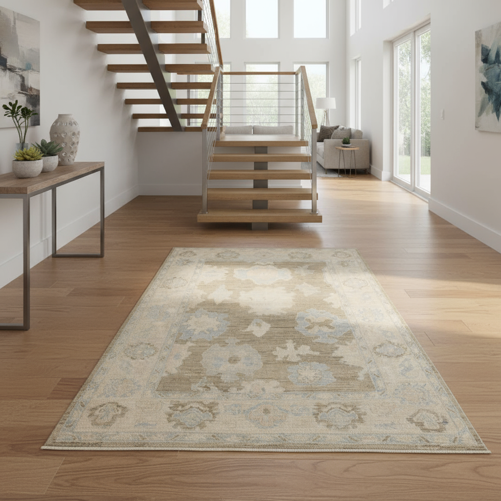 3.11 x 5.10 ft Hand Knotted Oushak Rug