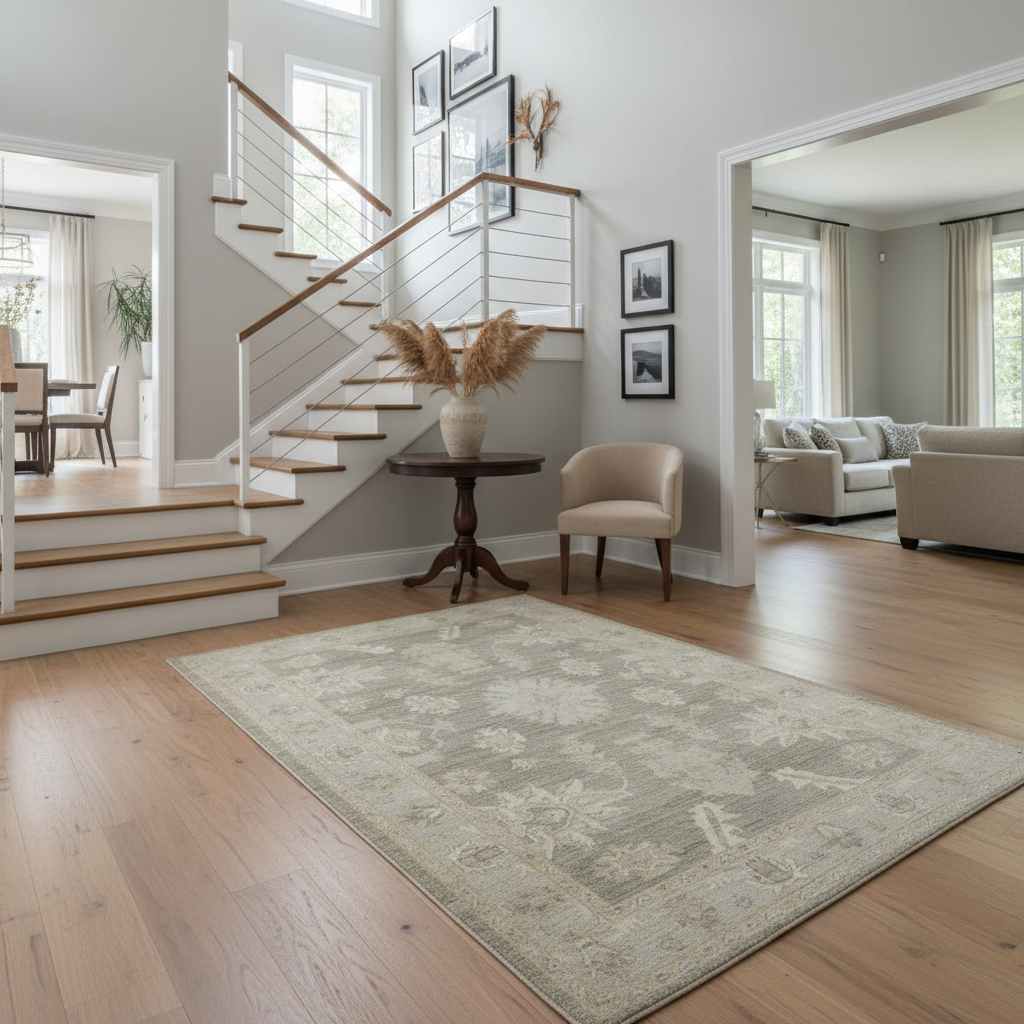 3.11 x 5.8 ft Hand Knotted Oushak Rug